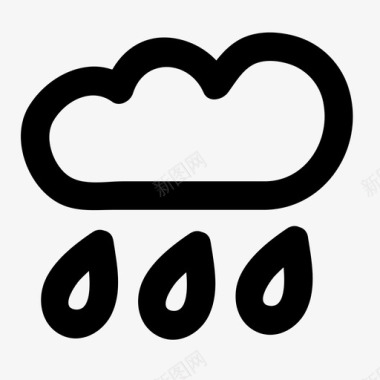 画出阴雨天气轮廓2图标图标