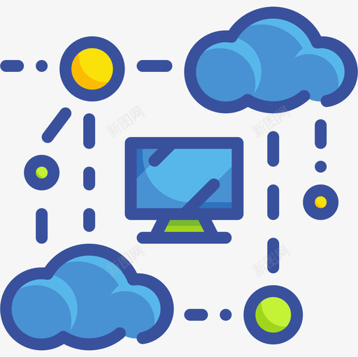 网络云技术15线颜色图标svg_新图网 https://ixintu.com 云技术15 线颜色 网络
