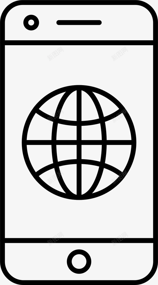 手机互联网世界图标svg_新图网 https://ixintu.com 世界 互联网 媒体 手机
