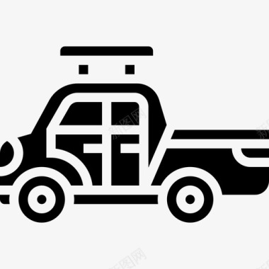 皮卡运输和车辆2字形图标图标