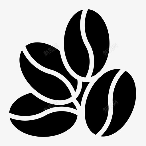 咖啡豆食物种子图标svg_新图网 https://ixintu.com 咖啡店 咖啡豆 固体 种子 食物