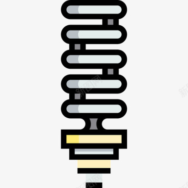 生态灯泡家具47线性颜色图标图标