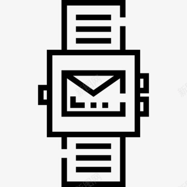 智能手表数字服务13线性图标图标