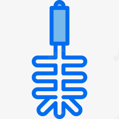 马桶刷清洁设备2蓝色图标图标
