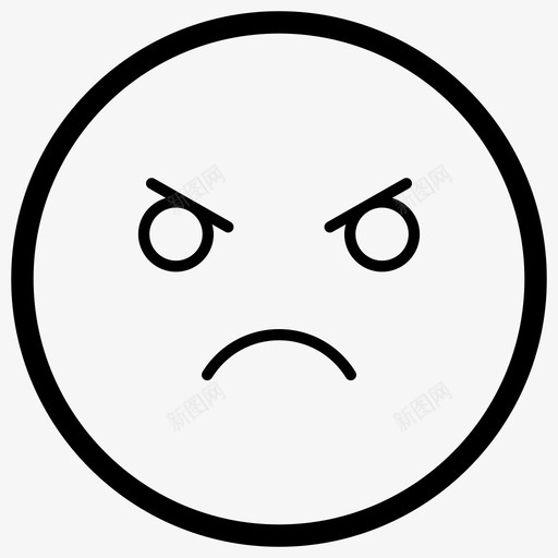 愤怒的表情符号表情符号情绪图标svg_新图网 https://ixintu.com 情绪 愤怒的表情符号 表情符号 表情符号线向量图标