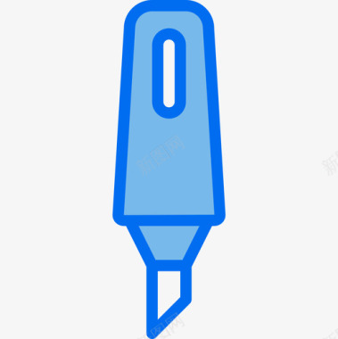 荧光笔办公用品4蓝色图标图标