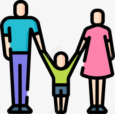 家庭治疗18线性颜色图标图标