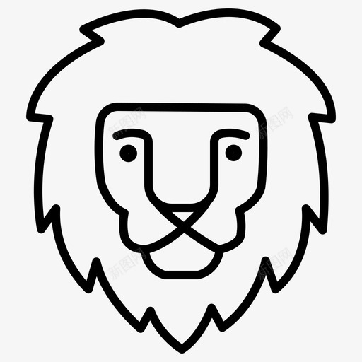 狮子动物脸图标svg_新图网 https://ixintu.com 动物 狮子 脸