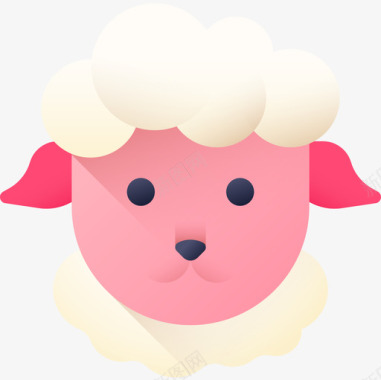 绵羊复活节12日彩色图标图标