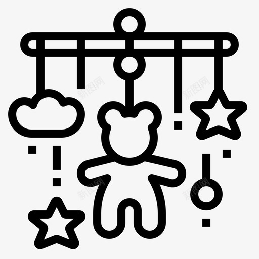 手机婴儿床装饰图标svg_新图网 https://ixintu.com 婴儿床 房间 手机 装饰