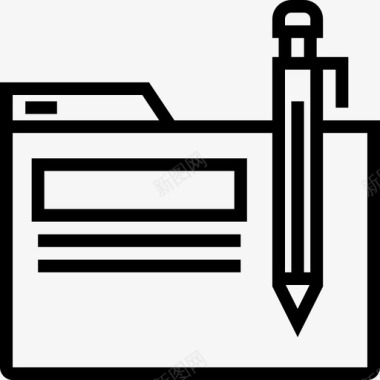 文件夹业务元素线性图标图标