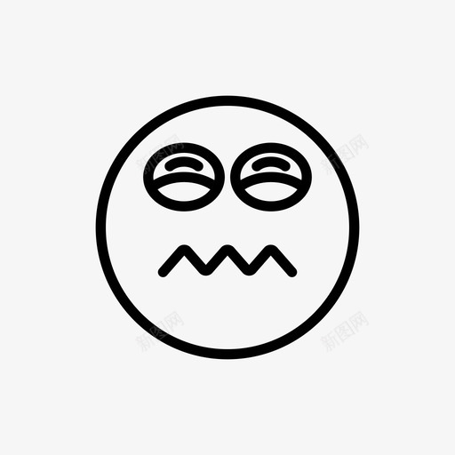 表情紧张震惊图标svg_新图网 https://ixintu.com 担心 紧张 表情 表情线 震惊