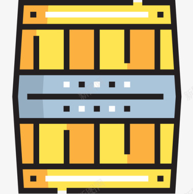 桶装感恩节49线性颜色图标图标
