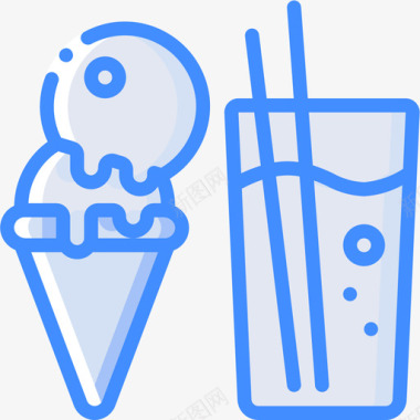 冰淇淋热带27蓝色图标图标