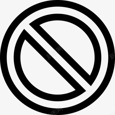 禁止公共标志3直线图标图标
