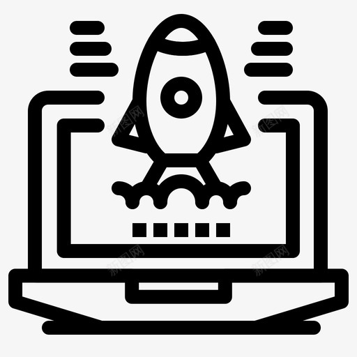 商务笔记本电脑火箭图标svg_新图网 https://ixintu.com 商务 新业务 火箭 笔记本电脑