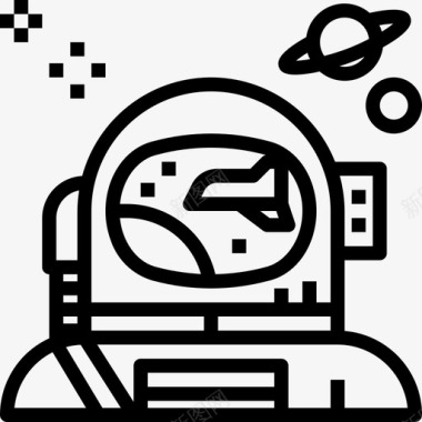 宇航员123号太空人直线型图标图标