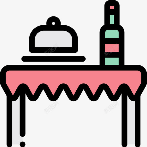 食物聚会和庆祝17线性颜色图标svg_新图网 https://ixintu.com 线性颜色 聚会和庆祝17 食物