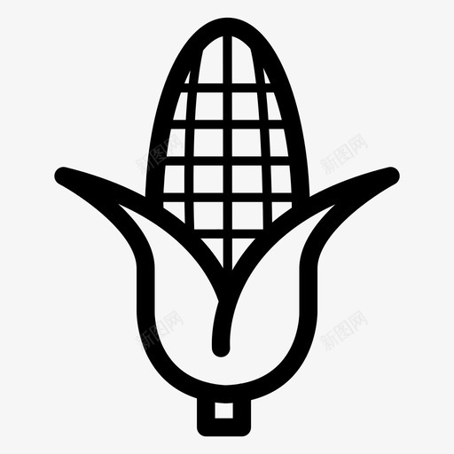 玉米谷类食品有机食品图标svg_新图网 https://ixintu.com 有机食品 玉米 甜玉米 素食主义者 素食者 谷类食品