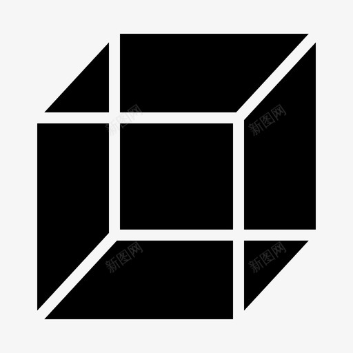 立方体几何形状图标svg_新图网 https://ixintu.com 几何 几何形 形状 立方体