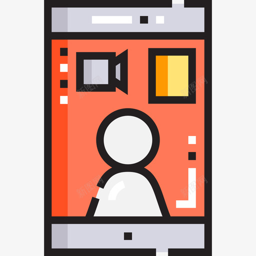 视频通话数字服务9线性彩色图标svg_新图网 https://ixintu.com 彩色 数字 服务 线性 视频 通话