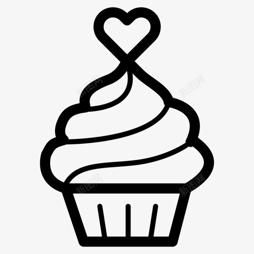 冰淇淋周年纪念庆祝图标svg_新图网 https://ixintu.com 冰淇淋 周年纪念 庆祝 爱情 纸杯 蛋糕