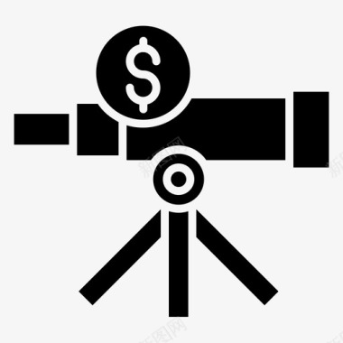 美元投资望远镜经济分析图标图标
