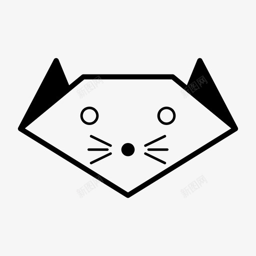 折纸猫动物小猫图标svg_新图网 https://ixintu.com 动物 小猫 折纸动物 折纸猫