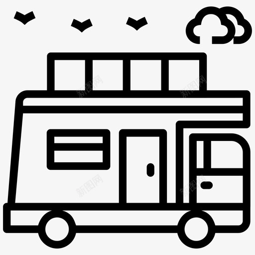 巴士商队交通工具图标svg_新图网 https://ixintu.com 交通工具 商队 巴士 徒步旅行和露营线路图标 探险 旅行车