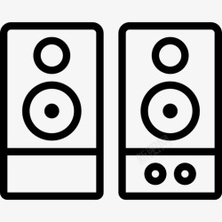计算机8扬声器计算机硬件8线性图标高清图片