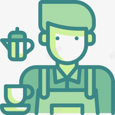 咖啡师职业化身双音图标图标