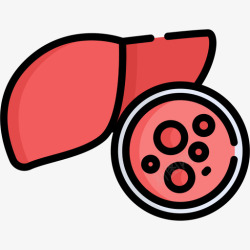 肝癌肝癌世界癌症意识日10线性颜色图标高清图片