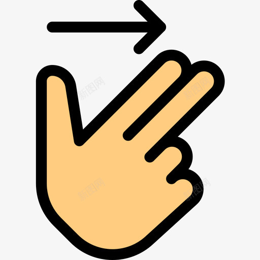 向右滑动触摸手势7线性颜色图标svg_新图网 https://ixintu.com 向右 手势 滑动 线性 触摸 颜色