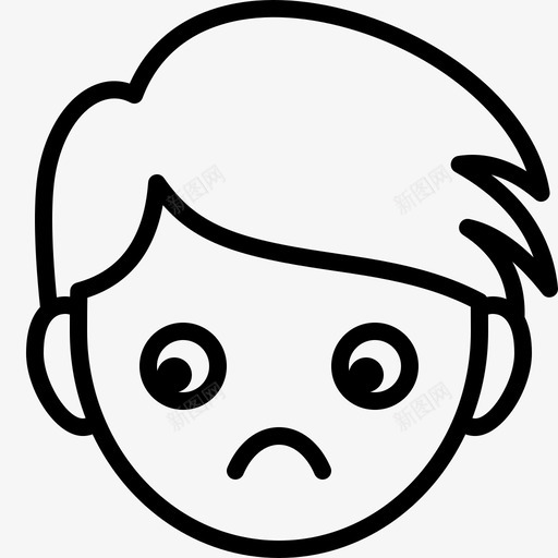 担心孩子表情图标svg_新图网 https://ixintu.com 孩子 担心 脸 表情 轮廓表情