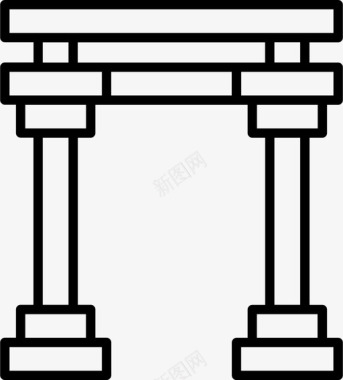 门建筑塔图标图标