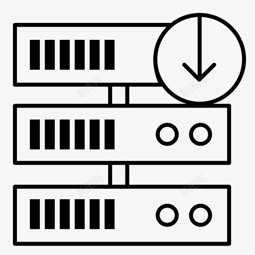 降级服务器降级图标svg_新图网 https://ixintu.com 下载 托管 服务器 网络 降级