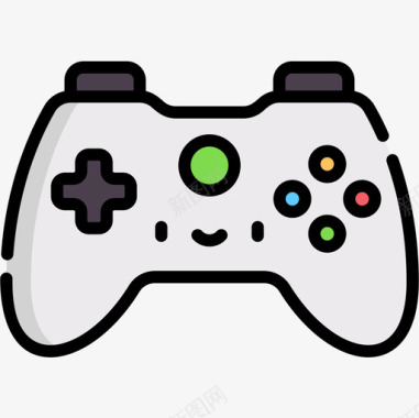 游戏控制器幸福8线性颜色图标图标