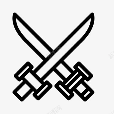 战斗剑对图标图标