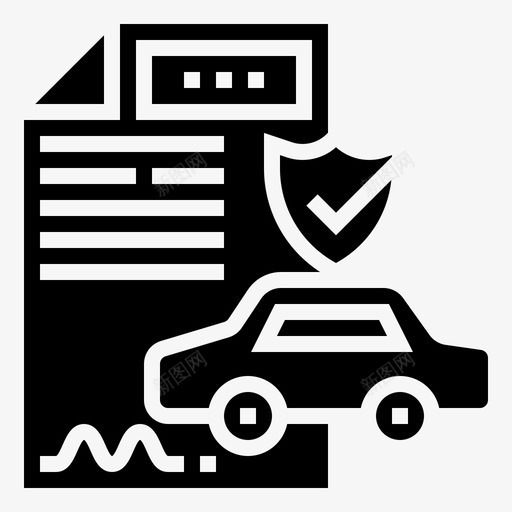 汽车保险意外事故证书图标svg_新图网 https://ixintu.com 合同 意外事故 文件 汽车保险 汽车服务标志 证书