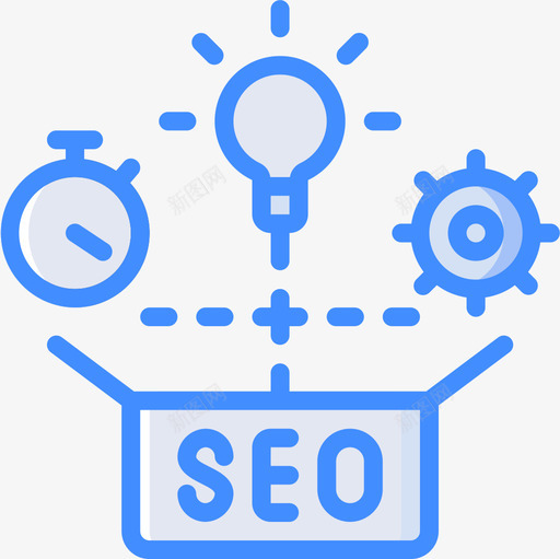 Ideaseo和web优化17蓝色图标svg_新图网 https://ixintu.com Idea seo web 优化 蓝色