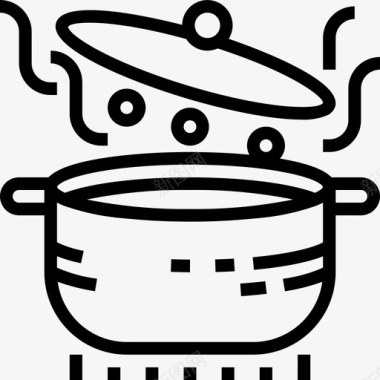 煮沸69号餐厅线性图标图标