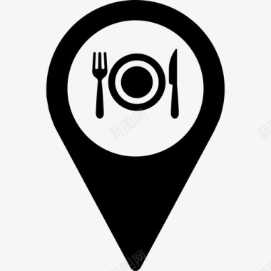 餐厅位置食物位置地图针图标图标