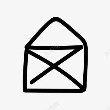 打开邮件涂鸦电子邮件图标图标