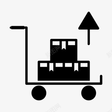 包出口商业手推车交货图标图标