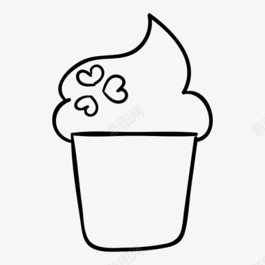冰淇淋蛋卷甜点图标图标