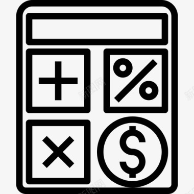 计算器货币89线性图标图标