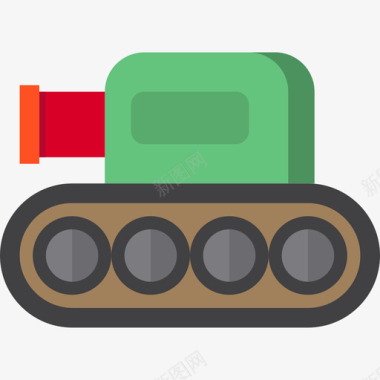 坦克玩具10扁平图标图标