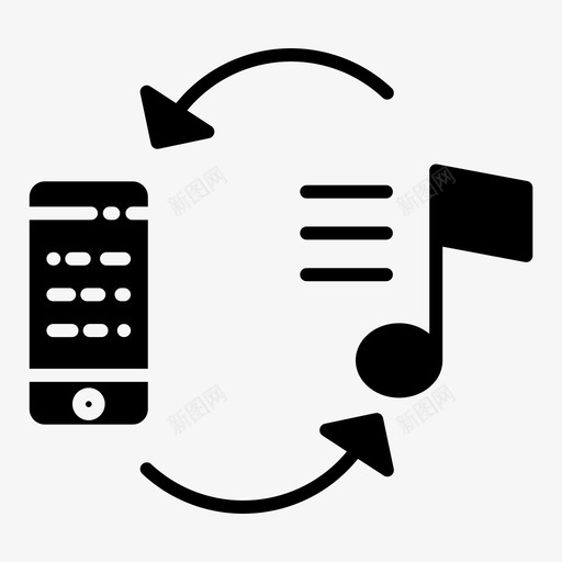 手机音乐歌曲图标svg_新图网 https://ixintu.com 手机 歌曲 音乐