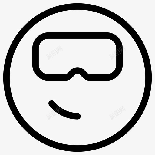 眼镜表情符号微笑图标svg_新图网 https://ixintu.com 微笑 眼镜 表情符号 表情线
