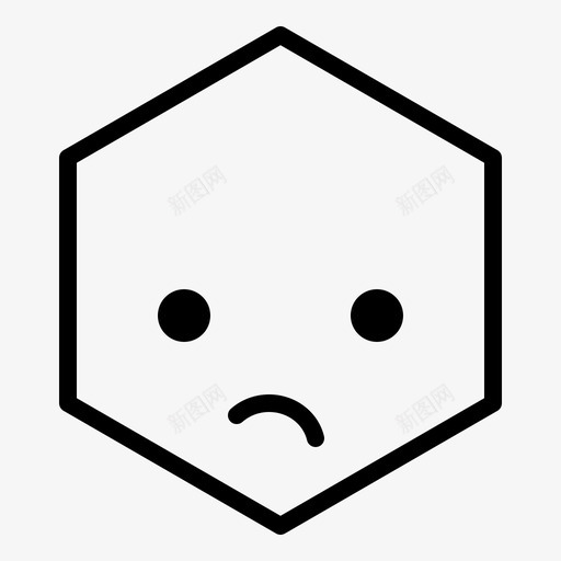 表情脸贴纸图标svg_新图网 https://ixintu.com 三角形 表情 贴纸 轮廓